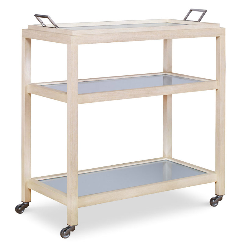Caribe Solid Wood Bar Cart, Coconut