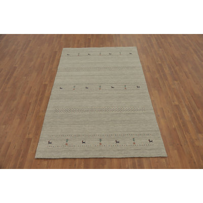 Tribal Gabbeh Style Handmade Area Rug 5x8