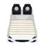 Lit simple en bois avec apparence de voiture de course et DEL, plus, blanc-1966764600