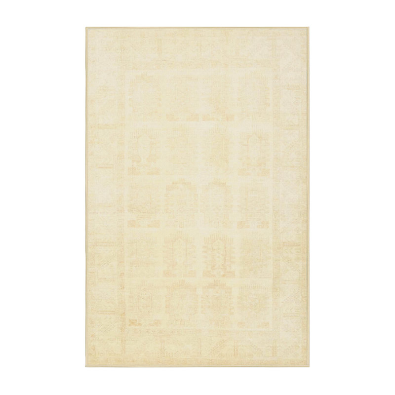 Tapis traditionnel beige clair Dhudam, Rectangle 2 pi x 4 pi