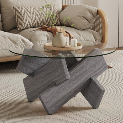 Lexghi Glass Top Single Coffee Table