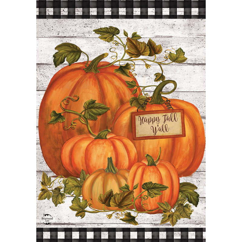 Drapeau de jardin «Happy Fall Y'all Pumpkins»
