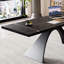 Bureau rectangulaire en bois massif noir et acier au carbone noir-73175733