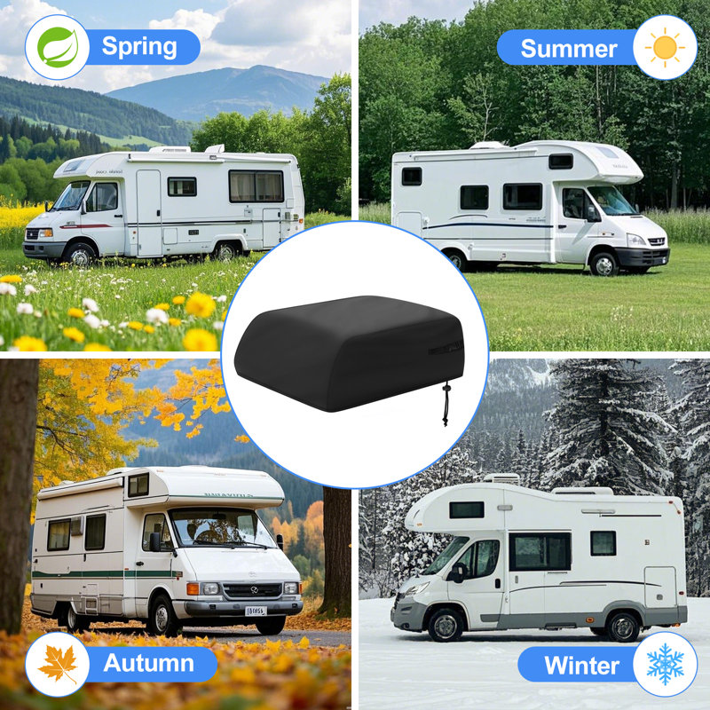 RV Air Conditioner Cover,600D Oxford Fabric, for Dometic Brisk II & Coleman Mach Series, Waterproof, Tear and Fade Proof, Travel Trailer AC Cover with Free 5 Automotive Detail Brushes