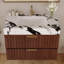 Meuble-lavabo flottant moderne avec plateau en pierre frittée et lavabo en céramique Modern-443711113