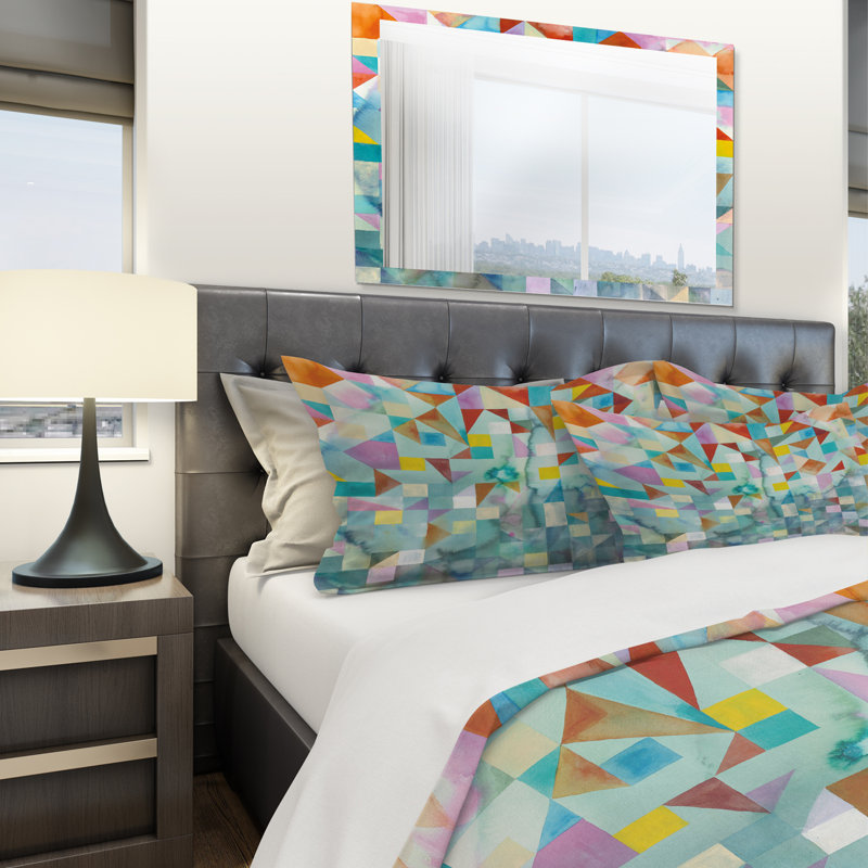  Ensemble de housse de couette moderne et contemporaine en microfibre bleue, Housse simple + 1 taie décorative