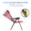 Chaises de cour arrière (2), patio pliant rouge avec dossier en toile réglable pour le jardin amovible