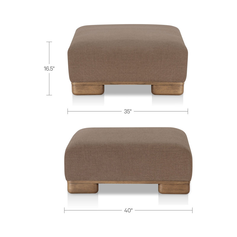 Beau OTTOMAN PERFORMANCE FABRIC OATMEAL, Brown