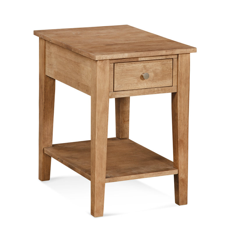 Table de bout en bois massif avec rangement East Hampton, Café