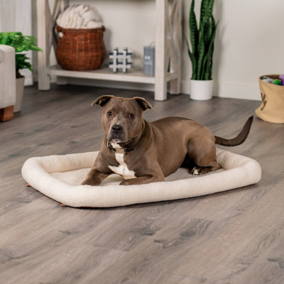 Faux Lambswool Crate Bolster Pet Bed
