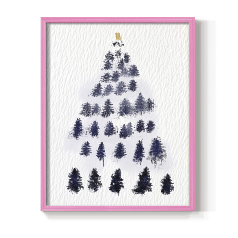 Reproduction encadrée - bois massif, H 11 po x l 9 po, Rose