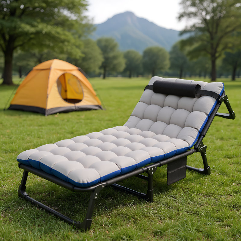 Méridienne de patio de 29 pouces de largeur, réglable à 4 positions avec matelas et oreiller, capacité de 440 lb, Noir