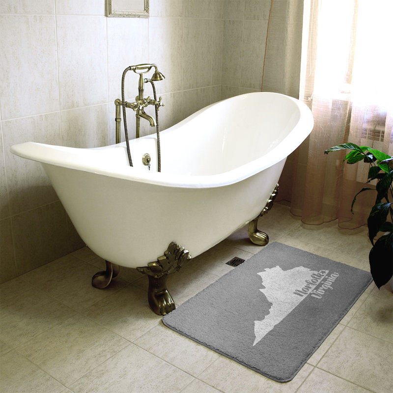 Tapis de bain antidérapant Colors, L 17 po x L 21 po, Gris, Norfolk, Virginie