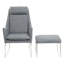 Waynesburg Upholstered Armchair with Footstool