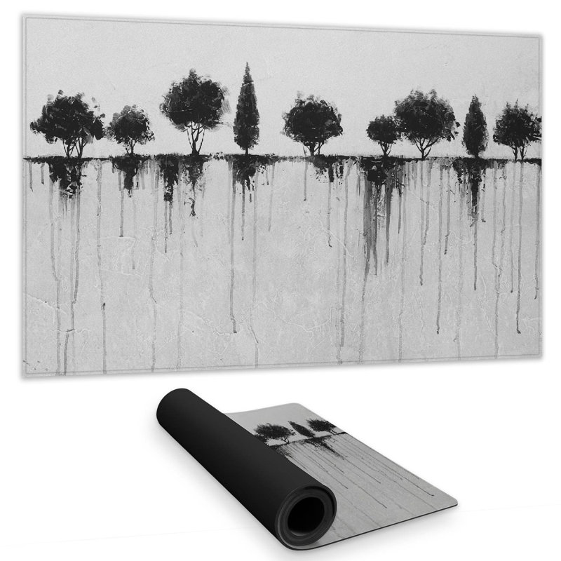Abstract black trees - 14.00"x24.25" Desk mat
