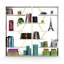 Bibliothèque blanche à 6 tablettes, cadre en bois industriel pour le bureau et les espaces de vie-121115181