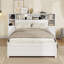 Lit de rangement polyvalent en bois avec tête de lit allongée et tiroirs multiples-1012952449