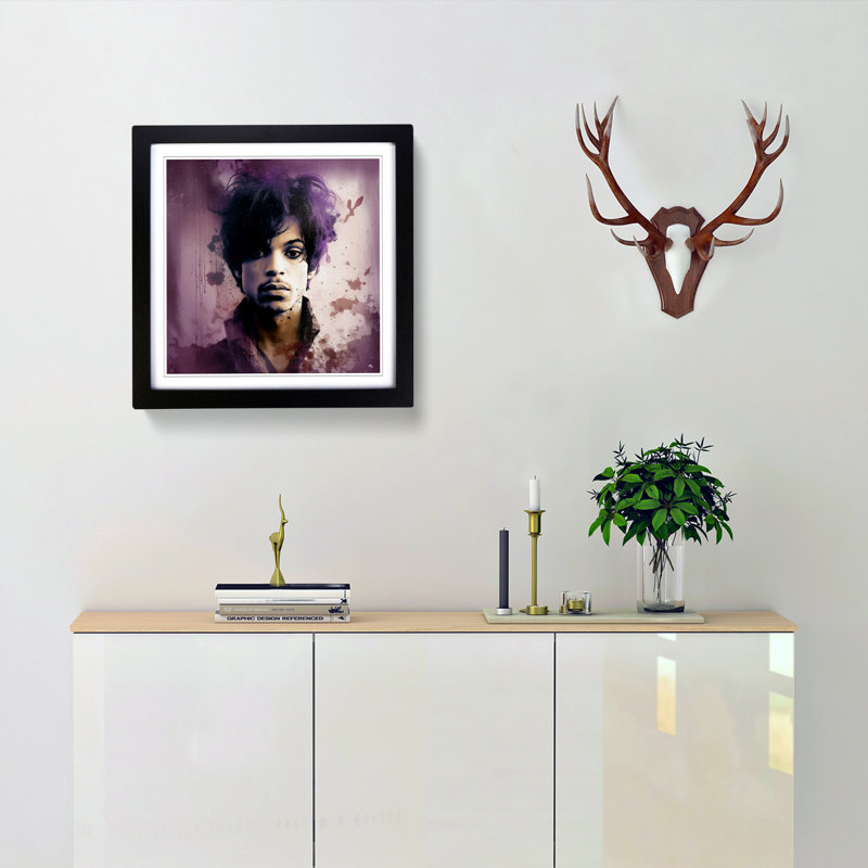 Prince Grunge - Single Picture Frame Print on Wood, Black