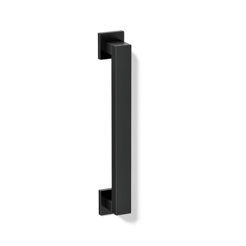 Square Metal Grab Bar for Shower, Bathroom Safety Grab Bar, Tub Rail, 12" W, Matte Black