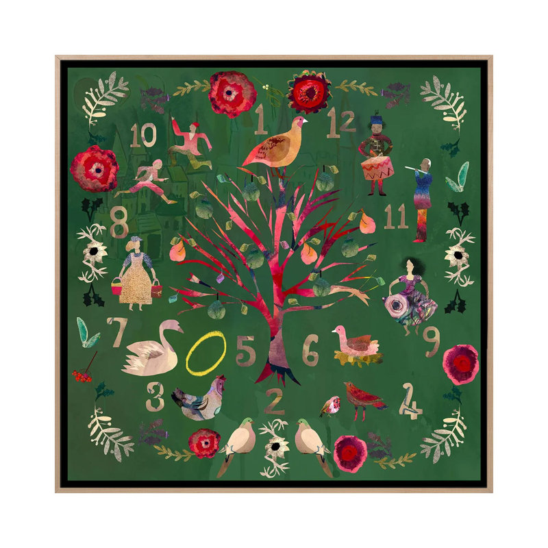 Douze jours - reproduction d'art murale - toile encadrée, Cadre flottant sans passe-partout, Beige, 26" H x 26" W