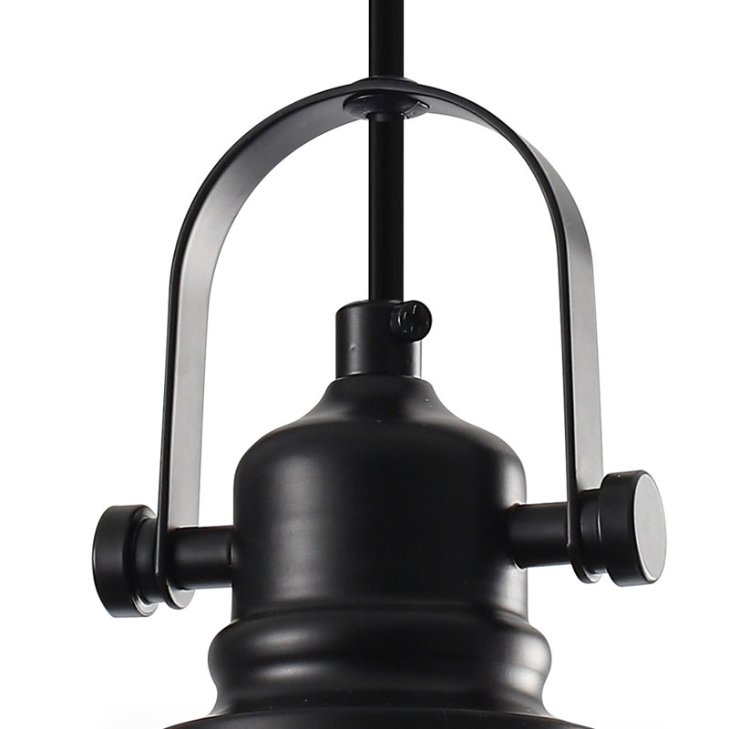 Luminaire suspendu cylindrique moderne à 2 lumières à intensité variable avec abat-jour en verre, Transparent, Noir