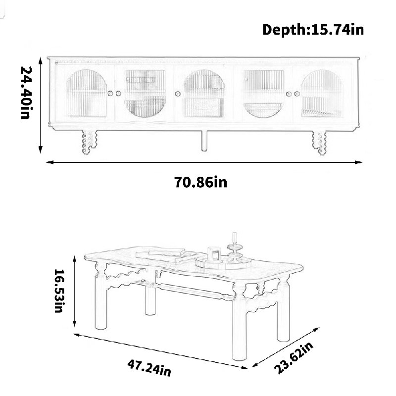 Meuble télé et table de bout Retro