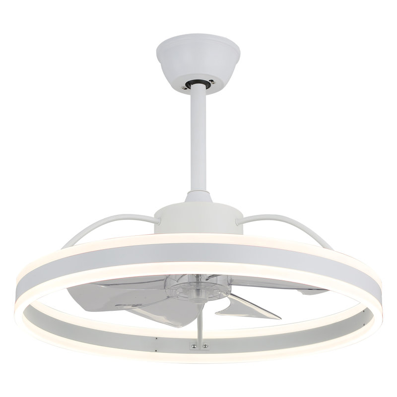 Chantrice 24" Reversible LED Ceiling Fan with Light and Remote, 6-speed Dimmable Ceiling Fan, White