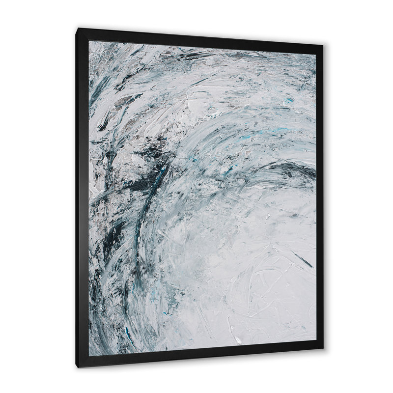 Art en marbre bleu foncé et jaune VI - art mural moderne et contemporain sur toile, Cadre noir, H 20 po x l 12 po x P 1 po