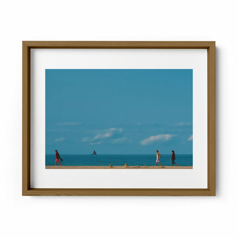 Walk This Way Print by Joseph Regan, 26" H x 36" W x 0.75" D, Walnut