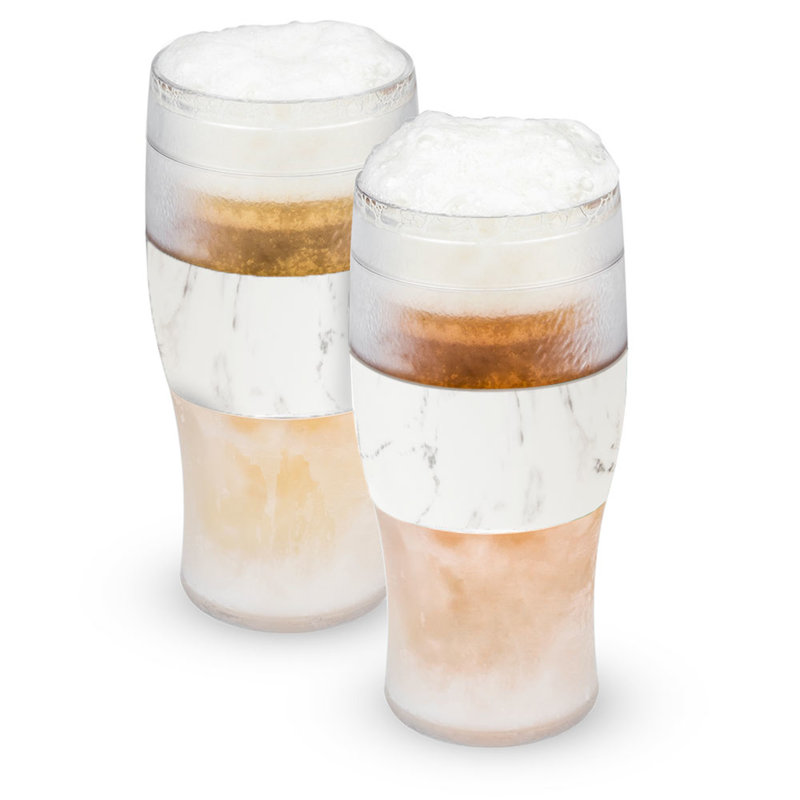 Host FREEZE Beer Glasses, Frozen Beer Mugs, Freezable Pint Glass Set, Insulated Beer Glass to Keep Your Drinks Cold, Double Walled Insulated Glasses, Tumbler for Iced Coffee