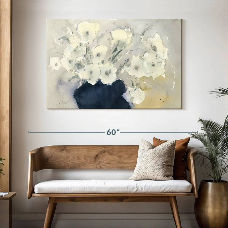 Bouquet Harnek laiteux blanc, H 32 po x l 48 po