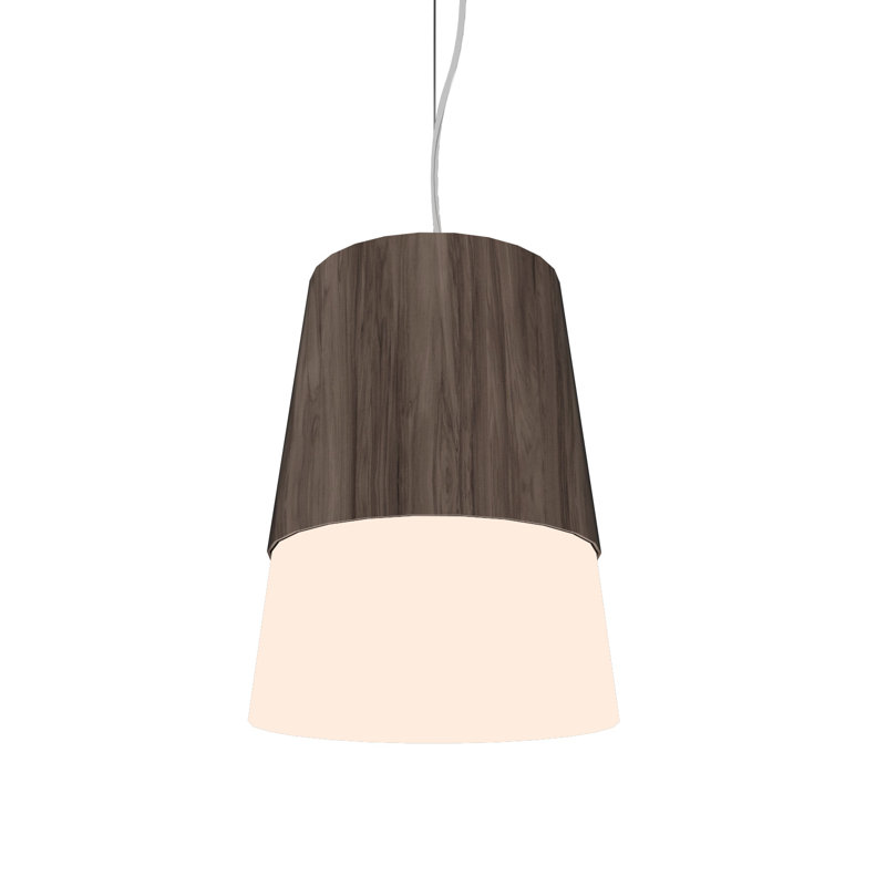 Cônico 1 - Light LED Pendant, 7.09" H x 5.71" W x 5.71" D, American Walnut, American Walnut