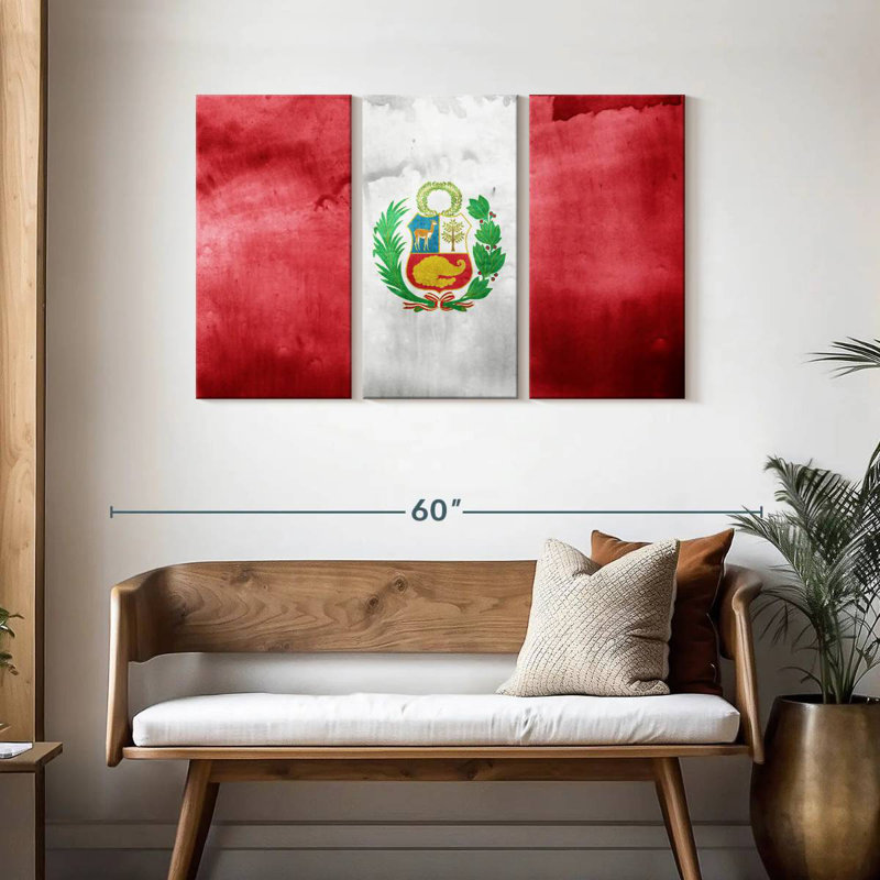 Drapeau délavé du Pérou, H 28 po x l 45 po