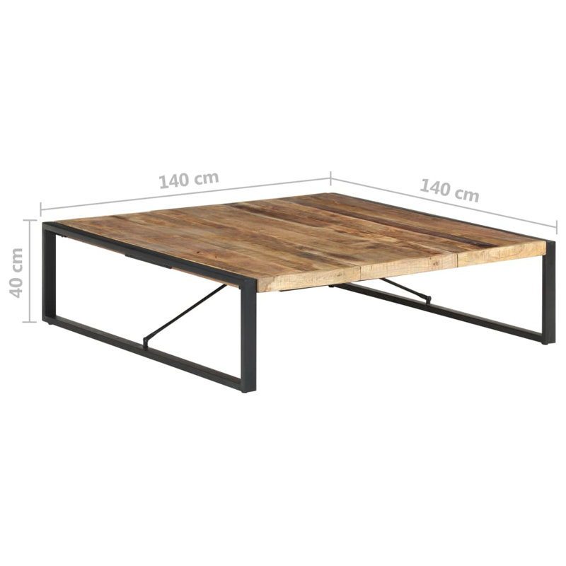 Frame Single Coffee Table, Black, 15.7" H x 55.1" W x 55.1" D