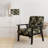 Wilderness Forest Pattern Harmony - Upholstered Farmhouse Arm Chair, Green Accent Chair