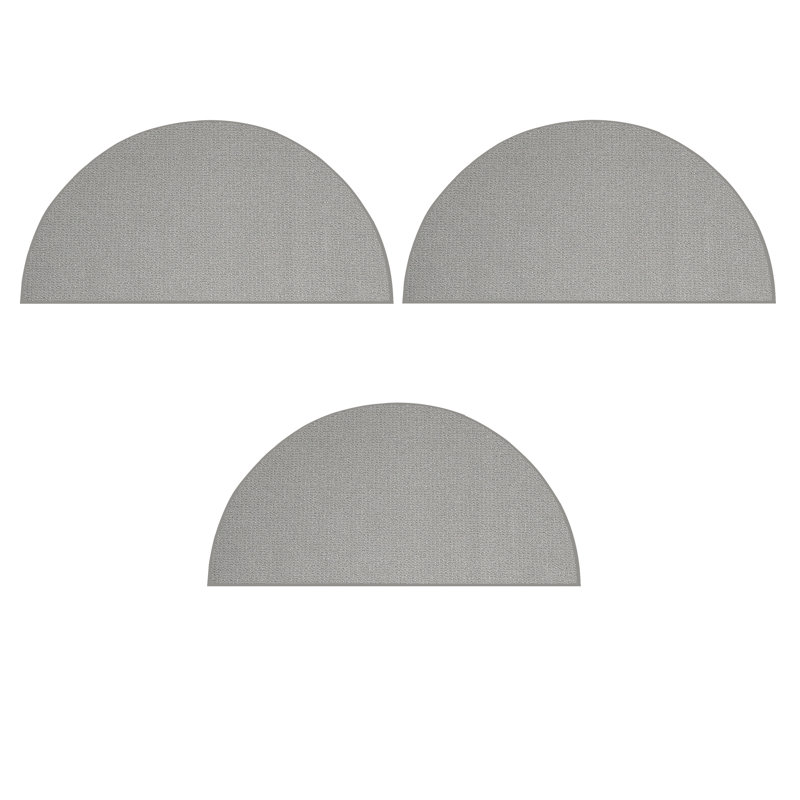 Ensemble de tapis touffetés en polyester de couleur unie Quamine, Demi-cercle 1 pi 6 po x 3 pi
