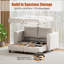  Canapé modulaire modulaire avec repose-pieds avec rangement, canapé modulaire rembourré et confortable pour salon, chambre à coucher, canapé-lit à 4 places, similicuir gris clair-530742245