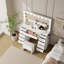 Ensemble de coiffeuse avec 11 tiroirs et prises de courant Greyden, commode avec miroir grossissant 10X pour chambre à coucher-390264741