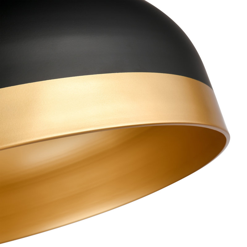Luminaire suspendu 4 lumières avec abat-jour en acier Millennium Lighting Amarra, Noir mat / Or