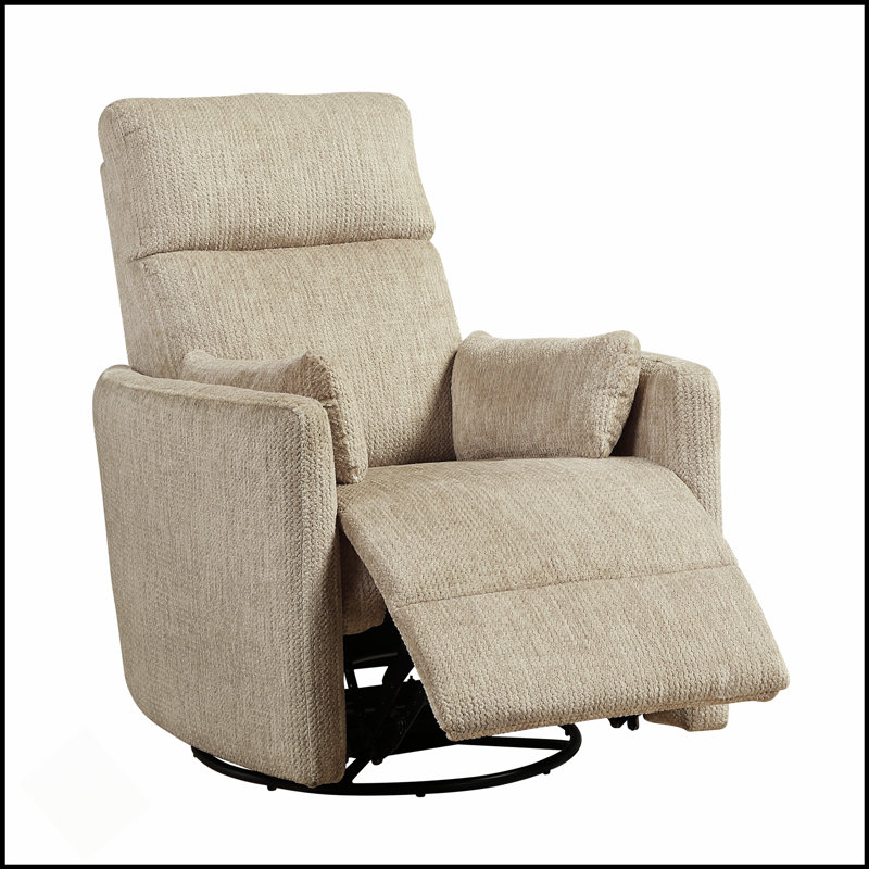 Fauteuil inclinable et pivotant moderne avec revêtement en microfibre, confort moelleux et coussins assortis pour le salon