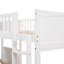 Lit superposé simple fonctionnel avec mezzanine en blanc et tiroirs supplémentaires - Maximisez l'espace de rangement et la conception polyvalente-1742533725