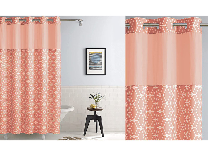 Prism Polyester Shower Curtain, Coral