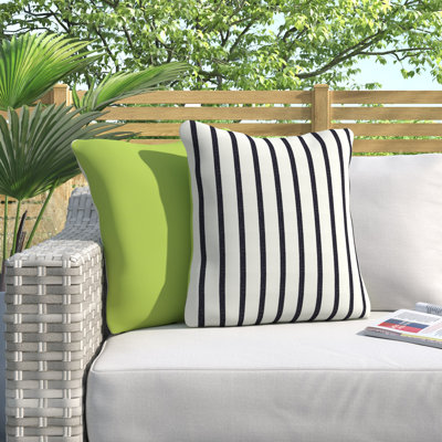 Striped Sunbrella® Outdoor Reversible Throw Pillow