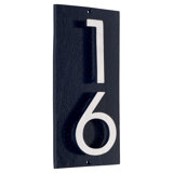 Floating Modern 6" Number Vertical Address Plaque (2 Characters) - Roman Bronze/Two Tone