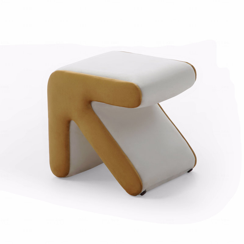 Tabouret rembourré moderne en forme de flèche, chaise d'appoint créative pour vestibule et salon, Brun