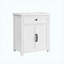 Ensemble meuble-lavabo moderne de style milieu du siècle de 27,8 po avec pieds renforcés, armoire de rangement, tiroir à couvercle rabattable et poignées en métal-1544827949