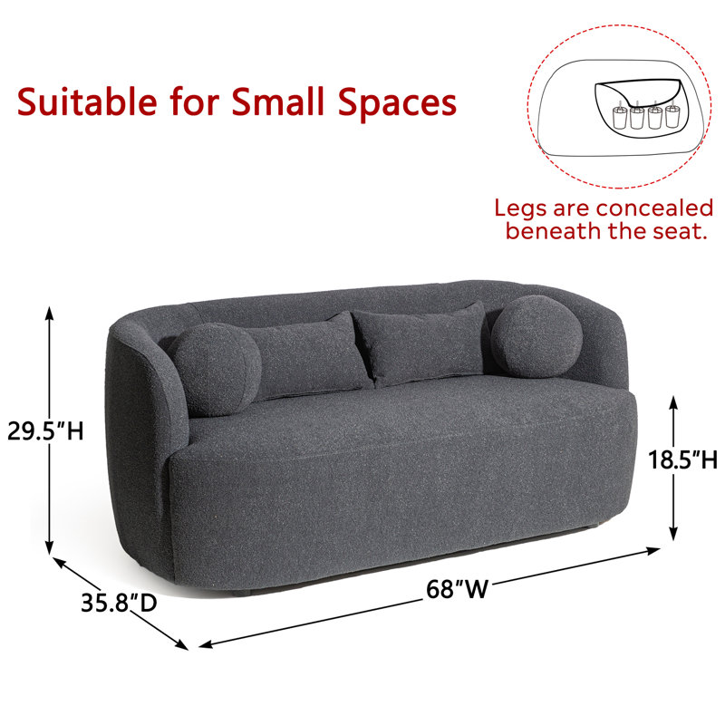 Brinae 68'' Modern Upholstered Loveseat