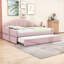 Full Velvet Upholstered Daybed with Trundle-582127516