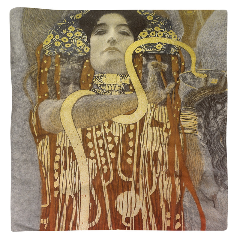 Gustav Klimt Cotton Square Napkin, Orange