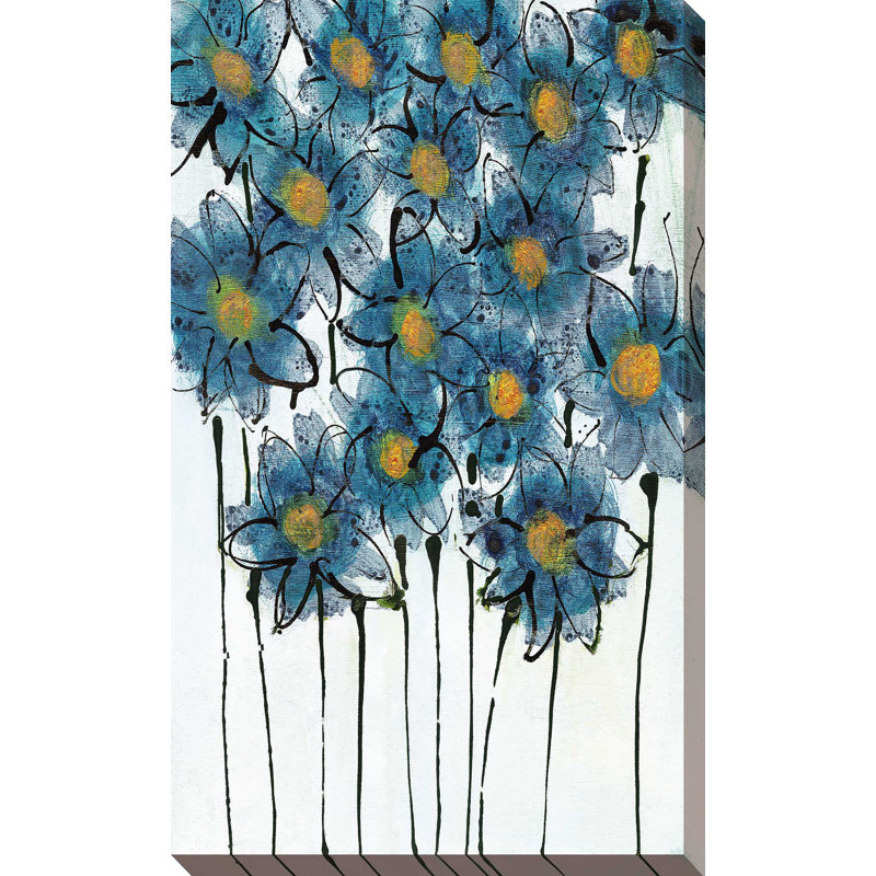 «Forget Me Not Bouquet», reproduction de peinture acrylique sur toile, H 40 po x l 24 po x P 1,5 po, Toile tendue